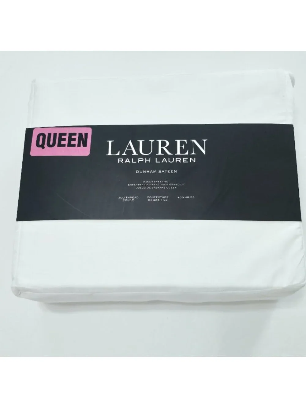 NEW Ralph Lauren - Queen Dunham Sateen Sheet Set White 100% Cotton 300 TC